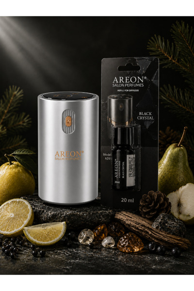 Areon Aromatik Difüzör Gümüş (Klasik Metal) + Black Crystal