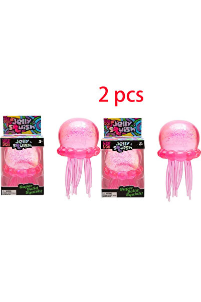 Needoh Jelly Squish Pink Jellyfish Fidget Toy - Super Solid Squish Stress Rel...