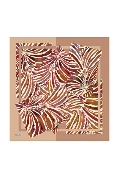 Bursa İpek Sorbe Tropical Pattern Twill Silk Scarf