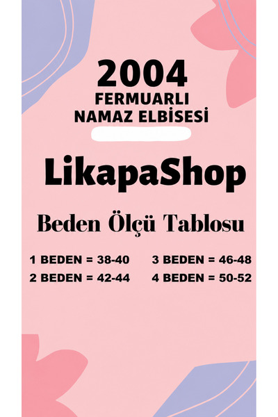 LİKAPA Tek Cepli Fermuarlı Viskon Namaz Elbisesi