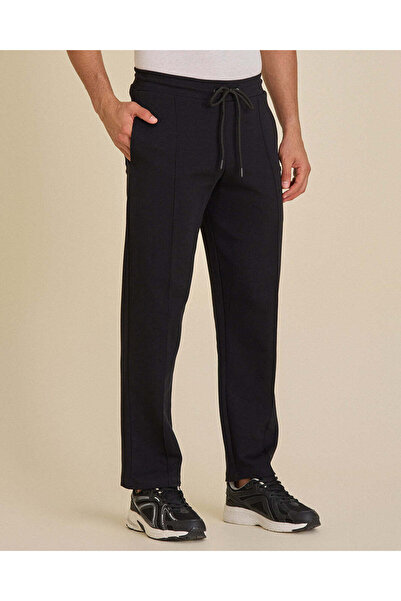 REDTAG Men Black Plain Track Pants