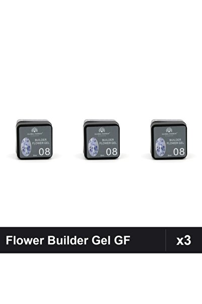 global fashion Set 3 Flower Builder Gel 8ml Nr.08 Constructie Unghii UV