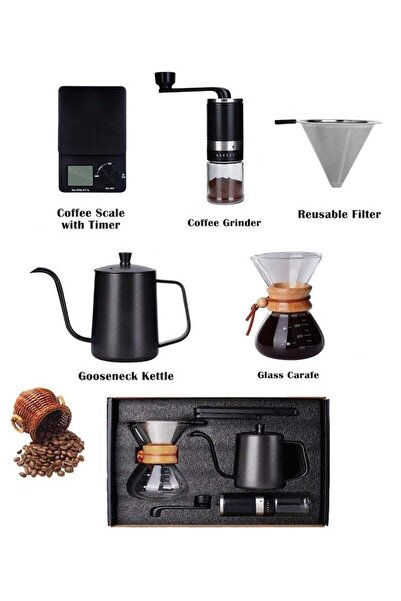 Arabest Outdoor Portable Hand Brewed Coffee Set, Gift Box Set with Long Mouth...
