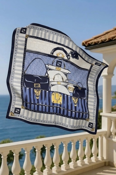 FENZA SCARF MONACO VOYAGE %100 İPEK FULAR 65x65 cm