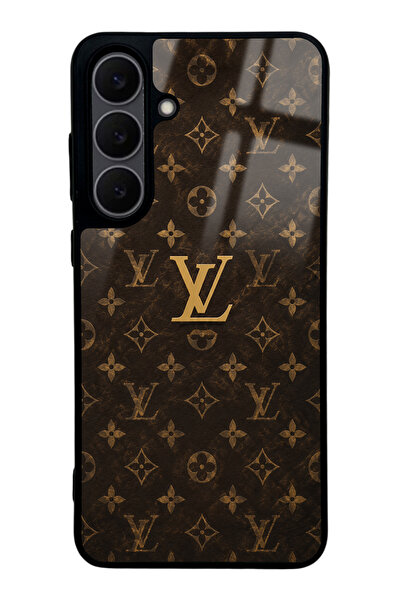 Spoyi Samsung S25 Fe Brown Gold LV Tasarımlı Glossy Telefon Kılıfı