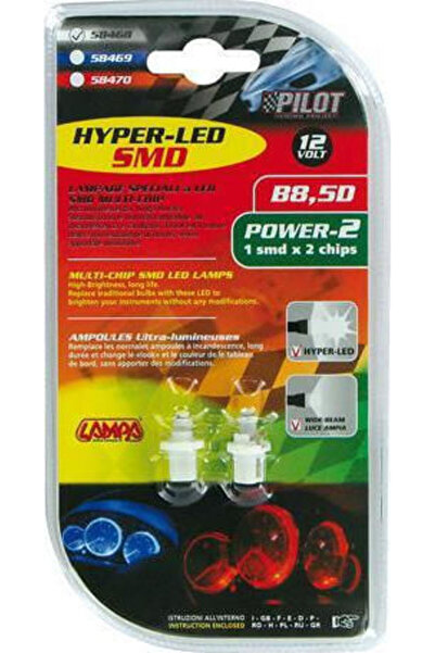 Lampa Λάμπες Αυτοκινήτου Hyper-LED Power 2 Λευκό B8.5D LED 12V 2 τεμάχια