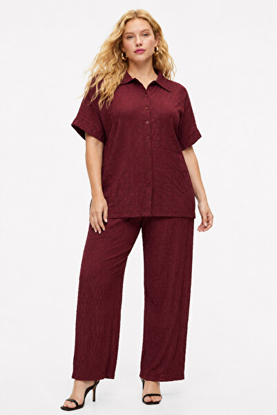 Mivoon Muslin Fabric Women's Shirt and Pants Set Xl-6Xl