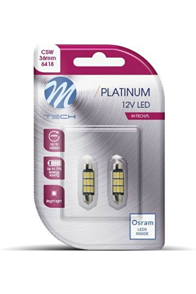 M-TECH Λάμπες Αυτοκινήτου & Μοτοσικλέτας C5W Canbus LED Θερμό Λευκό 12V 3.2W ...