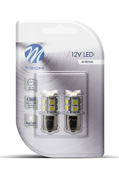 M-TECH Λάμπες Αυτοκινήτου & Μοτοσικλέτας P21W-BA15S-1156 LED 12V 21W 2 τεμάχια