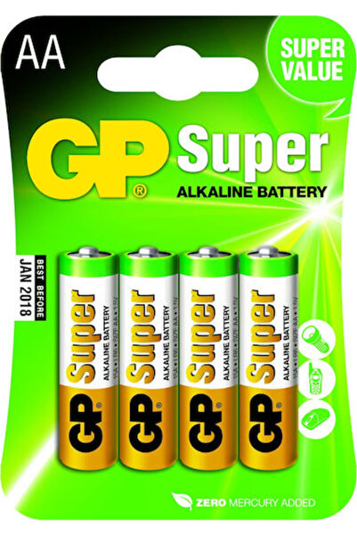 GP Batteries Συσκευασία 4 τεμαχίων Αλκαλικές Μπαταρίες AA Super 1.5V