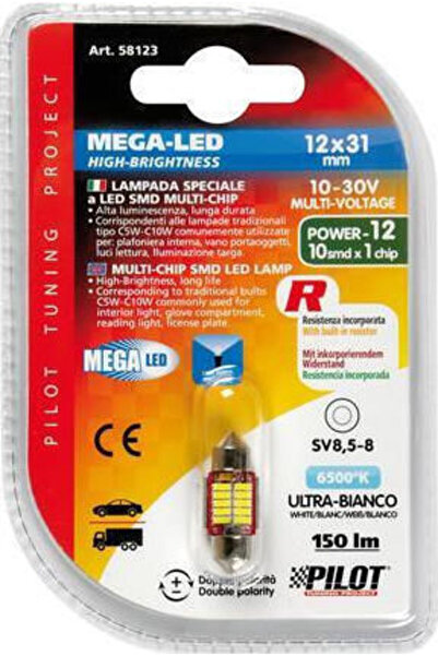 Lampa Λάμπες Αυτοκινήτου Mega-LED Υψηλής Ισχύος 10 Λευκά C5W Canbus LED 6500K...