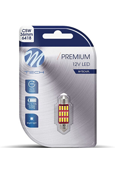 M-TECH Λάμπες LED Αυτοκινήτου Λευκές 12V 1.95W 1 τεμάχιο