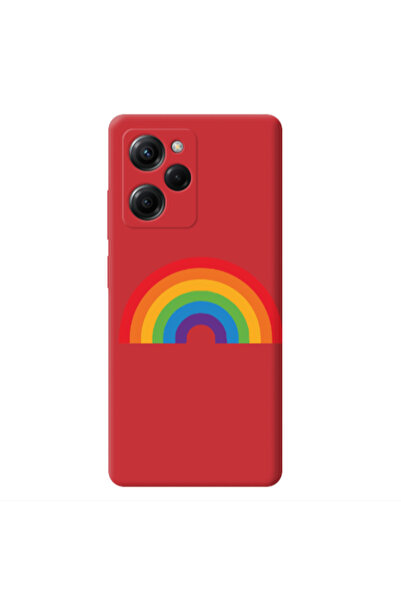 Other Xiaomi Poco X5 Pro Rainbow Mini Red Colored Silicone TPU Θήκη