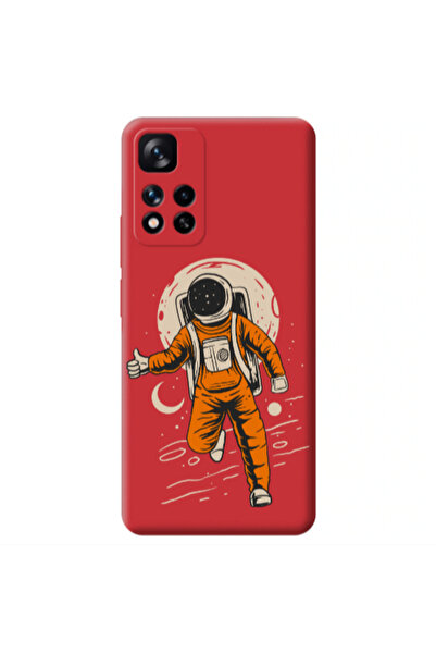 Other Xiaomi Redmi Note 11 Pro 5G Hitchhike Red Colored Silicone TPU Θήκη