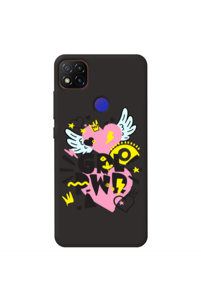 Other Xiaomi Redmi 9c Grl Pwr Black Colored Silicone TPU Θήκη
