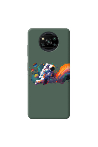 Other Xiaomi Poco X3 Pro Rainbow Space Dark Green Colored Silicone TPU Θήκη