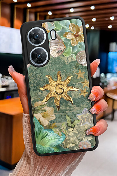 POCO XIAOMİ X7 Pro Uyumlu Altın Güneş Bahçesi Desenli Parlak Baskılı Kamera K...