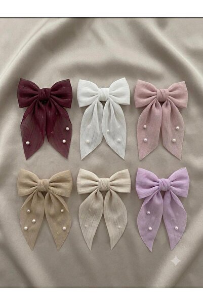BİLGEN Style Kız Çocuk Fiyonklu Toka 6Lı Set