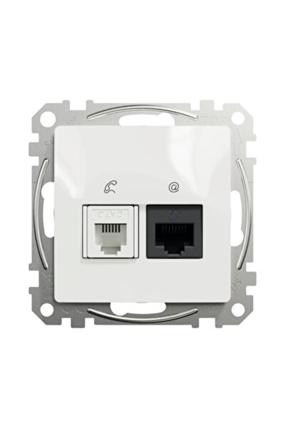 OEM Priză telefon și date RJ11 + RJ45 Schneider Sedna Design CAT5E UTP , alb