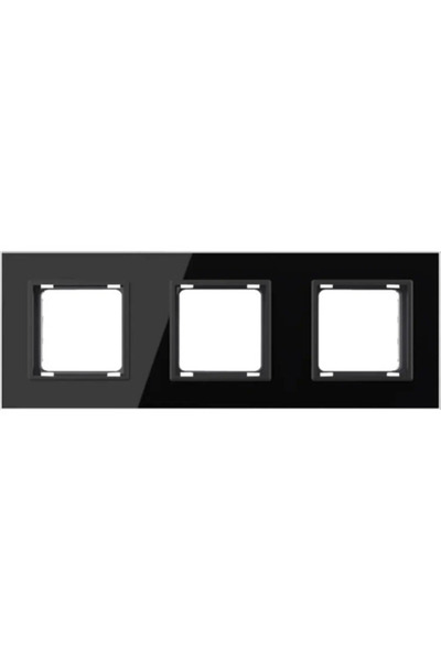 OEM Livolo 3-way switch frame, horizontal mounting, black