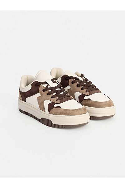 LC Waikiki Lcw Steps Brown Thick Sole Suede Look Girls' Sports Shoes