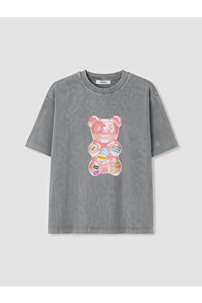 LC Waikiki تي شيرت للفتيات مطبوع عليه Sparkly Choices Zero Roba Collar بأكمام...