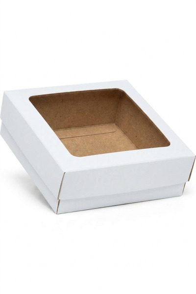 CREAPACK 15x15x6 cm 10 Adet, Beyaz, Pencereli Hediyelik Kutu, Karton Kutu, Ku...