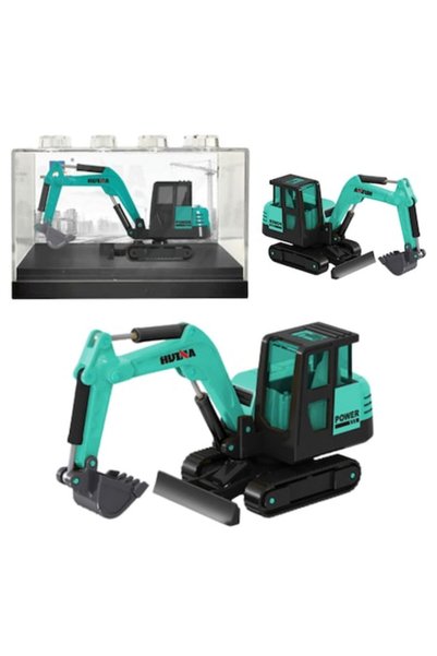 OEM Model de excavator de colecție, metalic, verde, 1:80, dimensiuni 8x4.5x3c...
