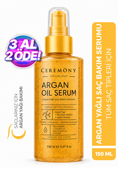 Ceremony Argan Yağlı Saç Bakım Serumu 150 ml | Parlaklık, Pürüzlük, Elektrikl...