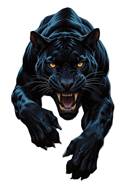 MegaSticker Black Wild Panther Sticker Car, Motorcycle, Helmet, Laptop, Winds...