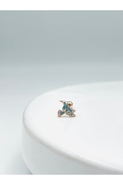 Esvema Silver 925 Ayar Gümüş Mineli Kuş Piercing Tragus Helix