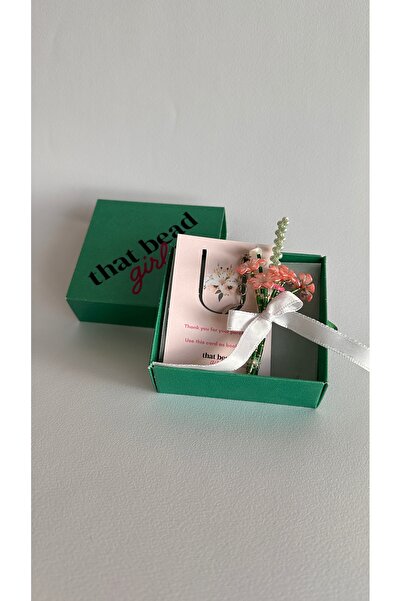 That Handmade Girl Pembe Sakura Buket Anahtarlık Boncuk El Yapımı Çiçek Çanta...