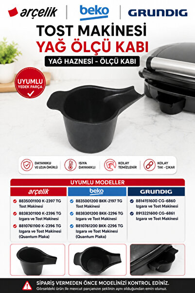 ÖZ BEYAZ EŞYA Arçelik K-2396 Tg Quantum Plate Toaster Oil Container