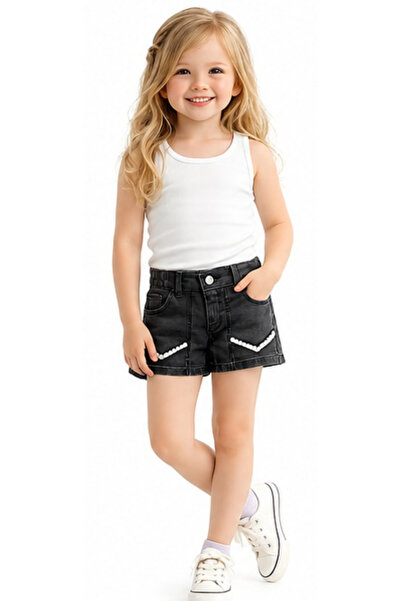 İrem Çocuk Giyim Girl's Elastic Waist Tassel Detailed Pocketed Zipper Closure...