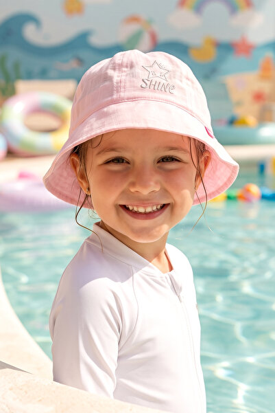 REMSA Girl Child 1-4 Years Old Sim Detail Bucket Hat 05-063 Light Pink