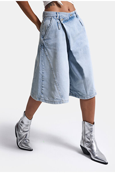 it's basic Women's Denim Color 4S6-3 Super Baggy Fit Maxi Bermuda Design Deni...