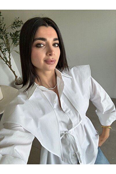Bade Butik White Shawl Poplin Shirt