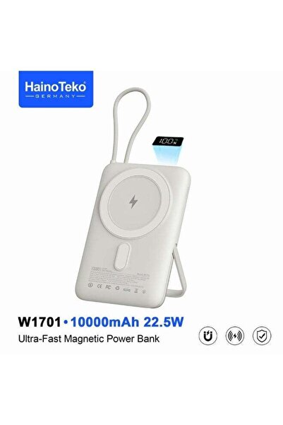 HAINOTEKO W1701 10000mAh Ultra-Fast Magnetic Power Bank with Built-in Cable 2...