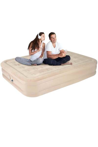 ELTRAZONE Double Air Bed Inflatable Mattress | Ultra Plush Fiber Technology f...