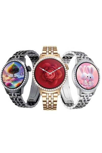 TELZEAL Stylish Smart Watch with Bracelet – Sleek Black Design, 2 Pairs of St...