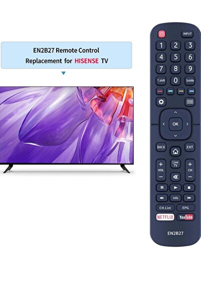 ELTRAZONE جهاز تحكم عن بعد بديل EN2B27 لتلفزيون Hisense RC3394402 / 01 3139 2...