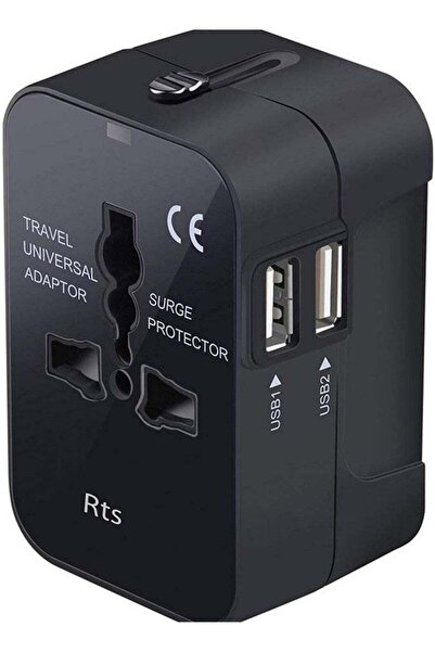 ELTRAZONE محول سفر عالمي مزدوج USB، محول سفر دولي متعدد الاستخدامات وشاحن حائ...