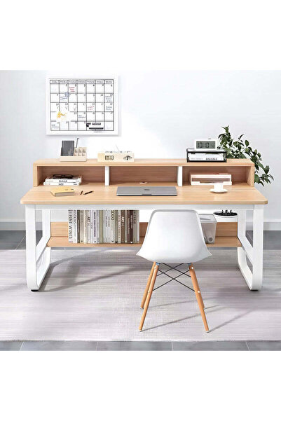 Adore Birou de lucru cu funcție de organizare Evrepy, și metal, Stejar, 100x6...