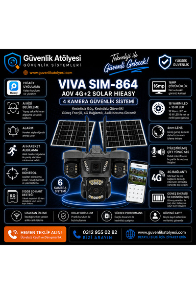 VİVA SIM-864 AOV 4G+2 SOLAR Hieasy 4 KAMERA TÜRKÇE