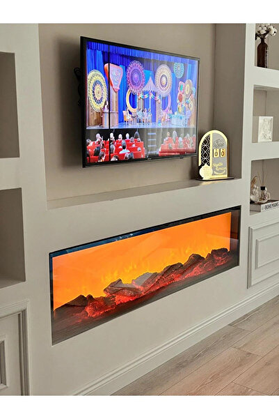 MeGulart Elektrikli Şömine Pervazlı Model Bluetoothlu 120x40x18