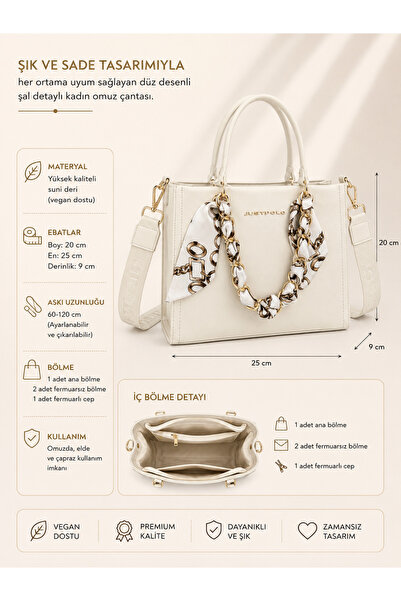 Just Polo Original Women's Shoulder and Crossbody Bag with Chain Detail, Suit...