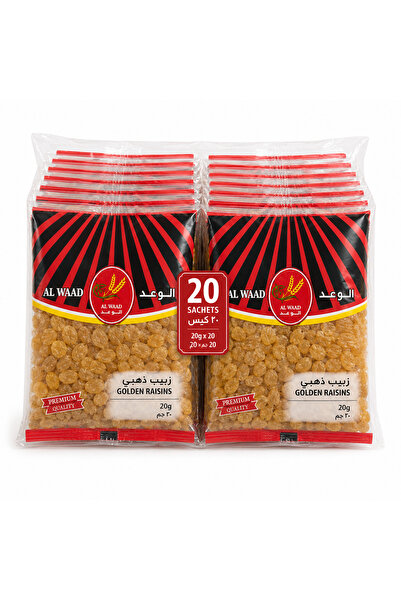 Alwaad Golden Raisins 20 Bags *20G Economy Size