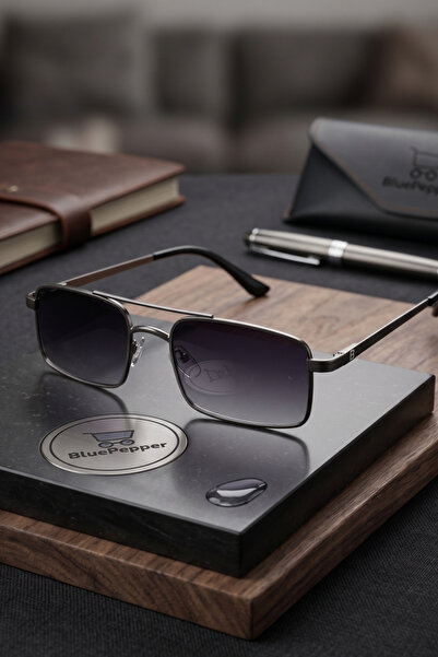 BluePepper Rectangular Frame Metal Frame Unisex Model Masculine Style Day-Gua...