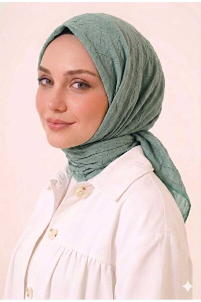Alse Butik Su Yeşili Bambu Kraş Eşarp