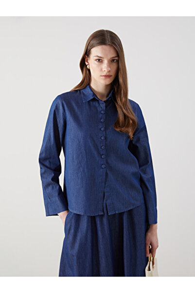 LC Waikiki Shirt Collar Women's Jean Tunic